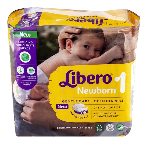 Bilde: © Libero / Oda Libero Libero Newborn Str.1 2-5 kg, 24 stk