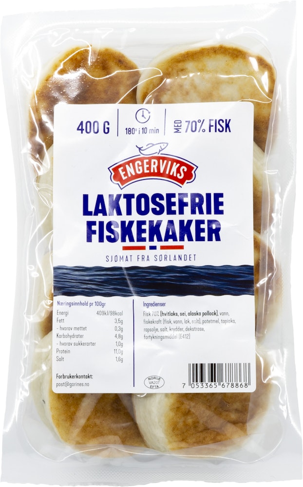 Fiskekaker Laktosefri 70% 400 g