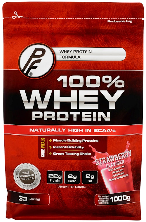 Bilde: © Proteinfabrikken / Oda Proteinfabrikken 100% Whey Protein Jordbær 1 kg