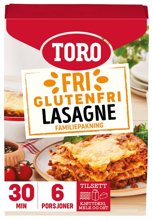 Bilde: © Toro / Oda Toro Glutenfri Lasagne Familiepakning, 325 g