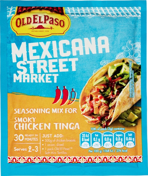 Bilde: © Old El Paso / Kolonial.no Old El Paso Mexicana Chicken Tinga Seasoningmix 30 g