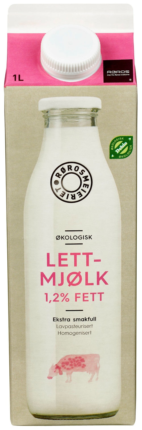 Bilde: © Rørosmeieriet / Kolonial.no Rørosmeieriet Rørosmjølk Lett, Økologisk 1,2% Fett, 1 l