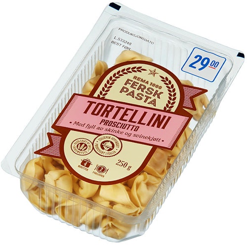 Bilde: © REMA 1000 / Kolonial.no REMA 1000 Tortelloni Med Skinke 250 g