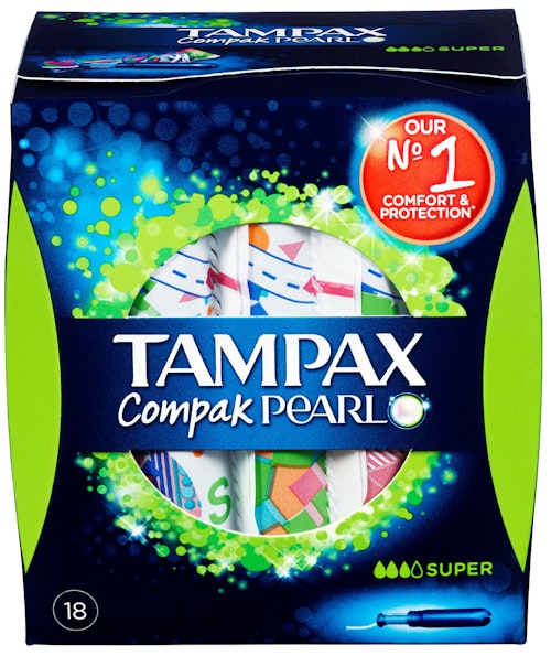 Bilde: © Tampax / Kolonial.no Tampax Tampax Tampong Compak Pearl Super, 18 stk