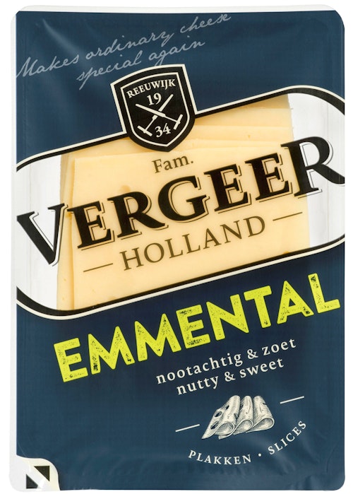Bilde: © Vergeer / Kolonial.no Vergeer Skivet Emmentaler Ost 175 g