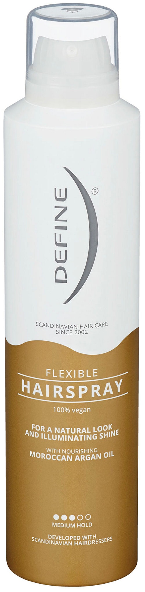 Bilde: © Define / Kolonial.no Define Hairspray Flex Argan 250 ml