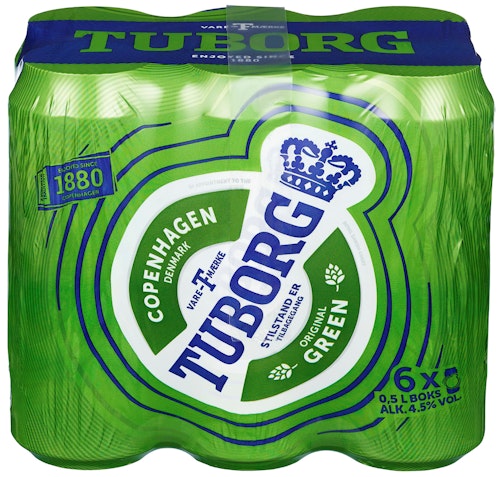 Bilde: © Tuborg / Kolonial.no Tuborg Tuborg Boks, 6x0,5l, 3 l