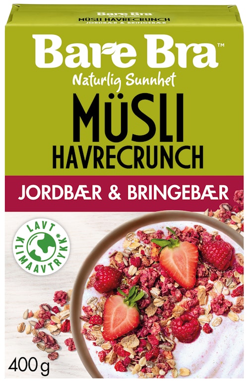 Bilde: © Bare Bra / Oda Bare Bra Jordbær & Bringebær Müsli 400 g