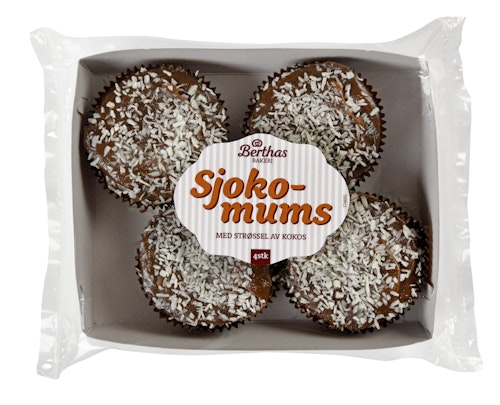 Bilde: © Berthas / Kolonial.no Berthas Sjokomums 4 stk, 200 g
