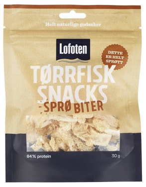 Bilde: © Lofoten / Oda Lofoten Tørrfisksnacks Sprø Biter