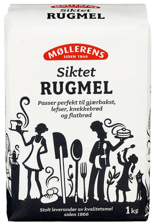 Bilde: © Møllerens / Kolonial.no Møllerens Rugmel Siktet 1 kg