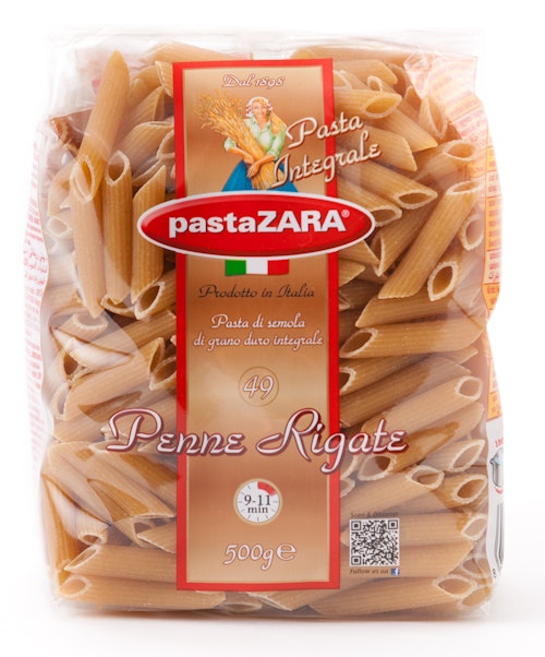 Pasta Zara Penne Fullkorn Rigate Intergrale, 500 g