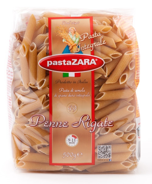 Bilde: © Pasta Zara / Oda Pasta Zara Penne Fullkorn Rigate Intergrale, 500 g