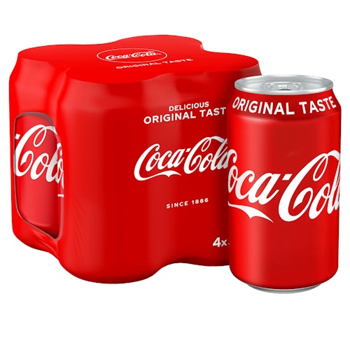 Bilde: © Coca-Cola / Kolonial.no Coca-Cola Coca-Cola Regular 4 x 0,33l, 1,32 l