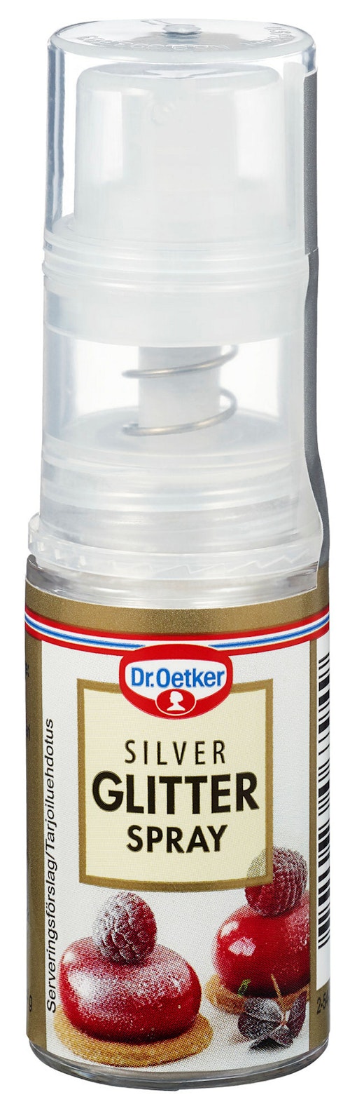 Bilde: © Dr. Oetker / Kolonial.no Dr. Oetker Glitterspray Sølv, 4 g