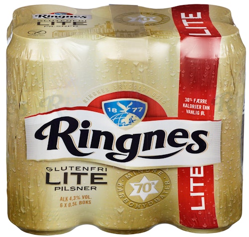 Bilde: © Ringnes / Kolonial.no Ringnes Ringnes Lite Glutenfri, 6 x 0,5l, 3 l
