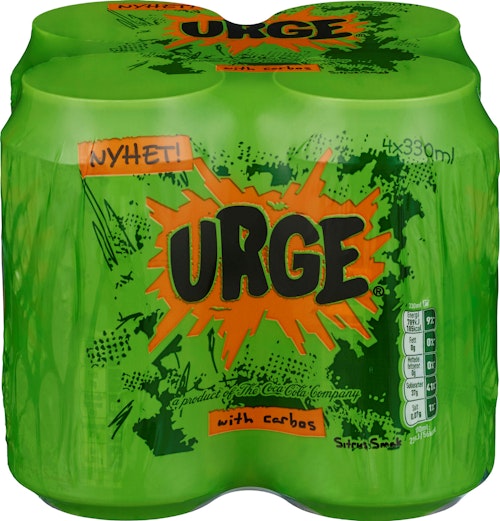Bilde: © Coca-Cola / Kolonial.no Coca-Cola Urge Boks 4 x 0,33l, 1,32 l