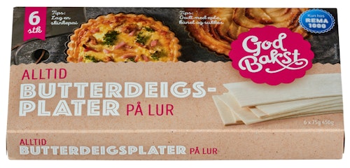 Bilde: © God Bakst / Oda God Bakst Butterdeigsplater 450 g