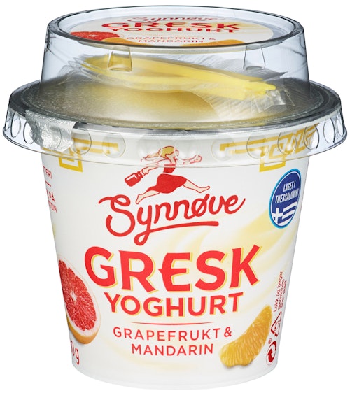 Bilde: © Synnøve / Kolonial.no Synnøve Synnøve Gresk Yoghurt Grapefrukt & Mandarin, 100 g