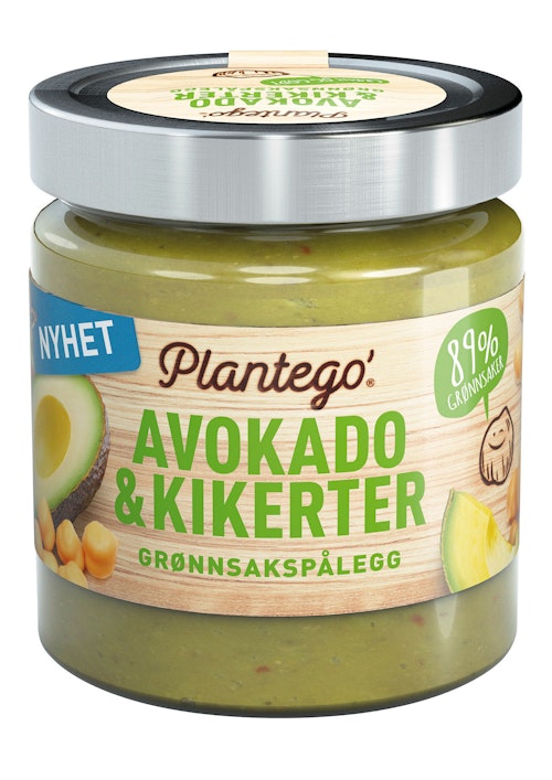 Bilde: © Plantego / Kolonial.no Plantego Grønnsakspålegg Avokado og Kikerter, 165 g