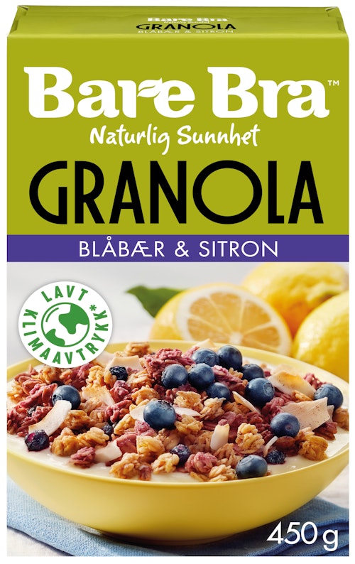 Blåbær & Sitron Granola 450 g