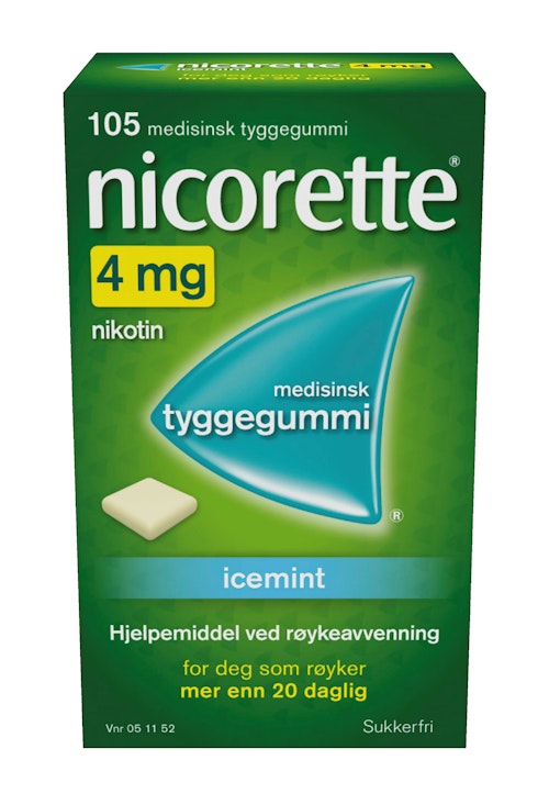 Bilde: © Nicorette / Kolonial.no Nicorette Nicorette Icemint 4mg, 105 stk