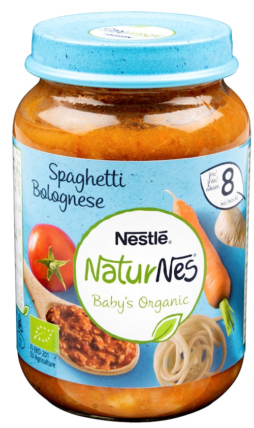 Bilde: © Nestlé / Kolonial.no Nestlé Spagetti Bolognese Økologisk Fra 8 mnd, 190 g