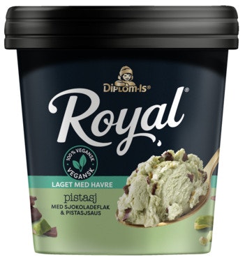 Bilde: © Diplom-Is / Oda Diplom-Is Royal Havre Pistasj og Sjokoladebiter 0,5 l