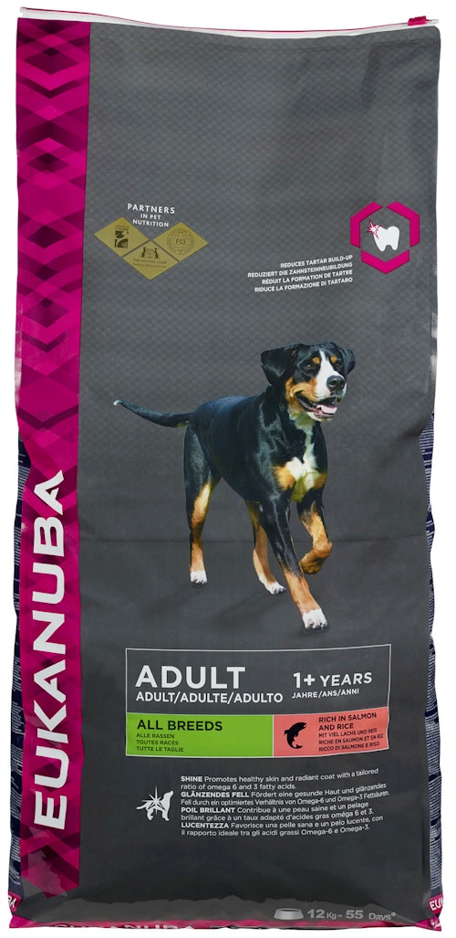 Bilde: © Eukanuba / Kolonial.no Eukanuba Adult All Breed Salmon, 12 kg