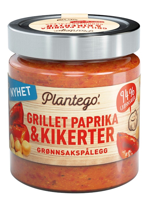 Bilde: © Plantego / Kolonial.no Plantego Grønnsakspålegg Grillet Paprika og Kikerter, 165 g