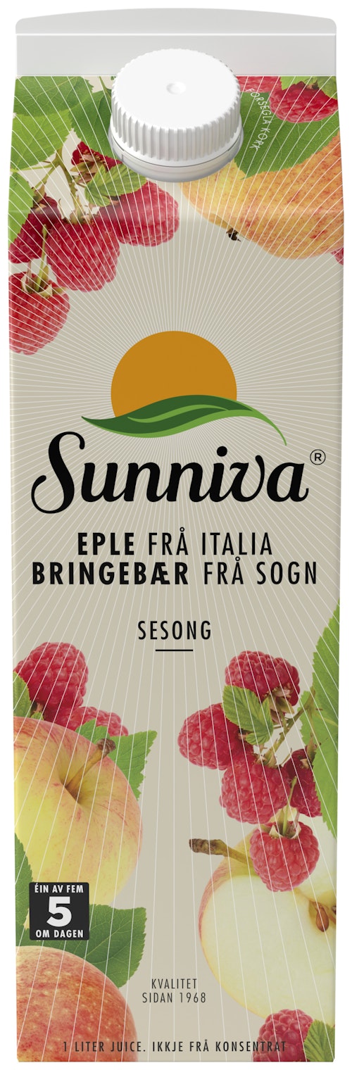 Bilde: © Sunniva / Oda Sunniva Sunniva Presset Eple & Bringebær 1 l
