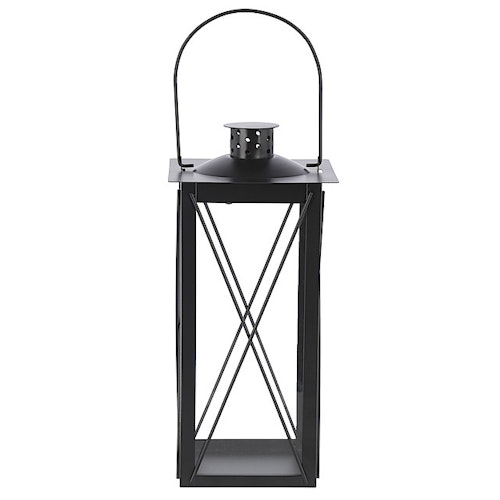 Lykt i metall sort 30 cm