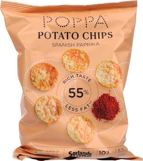 Bilde: © Sørlandschips / Kolonial.no Sørlandschips Poppa Spansk Paprika 75 g