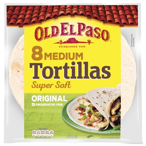 Bilde: © Old El Paso / Oda Old El Paso Tortillas 8 stk Medium ca 20 cm