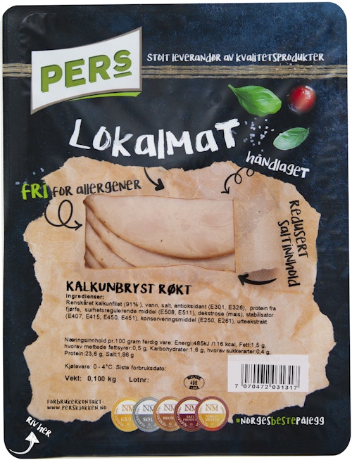 Bilde: © Pers Kjøkken / Oda Pers Kjøkken Røkt Kalkunbryst