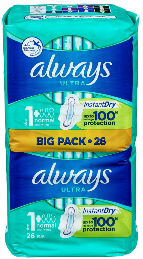 Bilde: © Always / Kolonial.no Always Bind Ultra Normal+ 26 stk