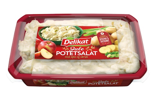 Bilde: © Delikat / Kolonial.no Delikat Julepotetsalat med Eple og Vårløk 480 g