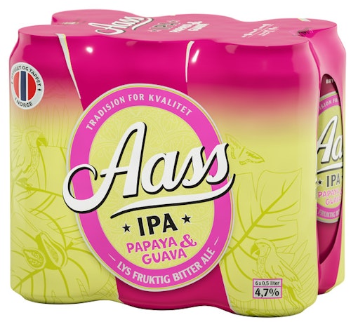 Bilde: © Aass Bryggeri / Oda Aass Bryggeri Aass Papaya & Guava IPA 6 x 0,5l