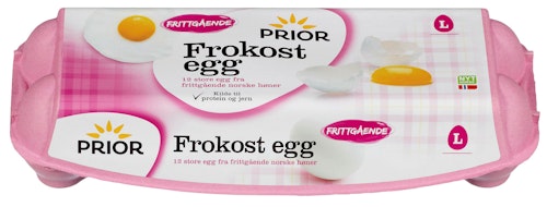 Bilde: © Prior / Kolonial.no Prior Frokostegg Fra Frittgående Høner Str L, 12 stk
