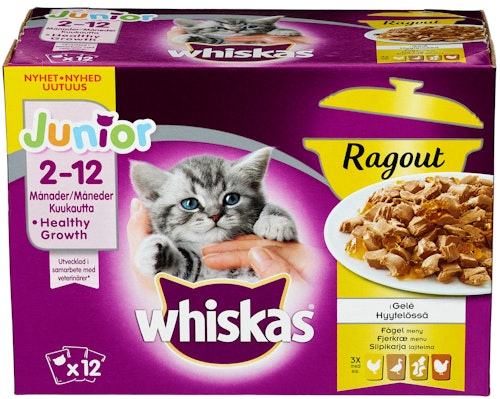 Bilde: © Whiskas / Oda Whiskas Whiskas Junior Ragout 12x85g, 1,02 kg