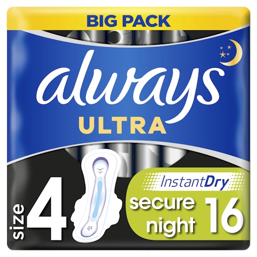Bilde: © Always / Oda Always Always Bind Secure Night 16 stk