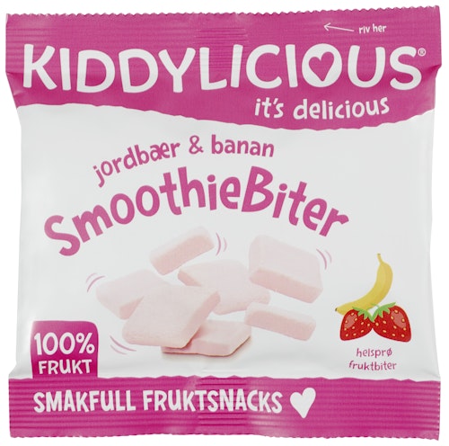 Bilde: © Kiddylicious / Oda Kiddylicious Jordbær & Banan Smoothie Biter Fra 12 mnd, 6 g