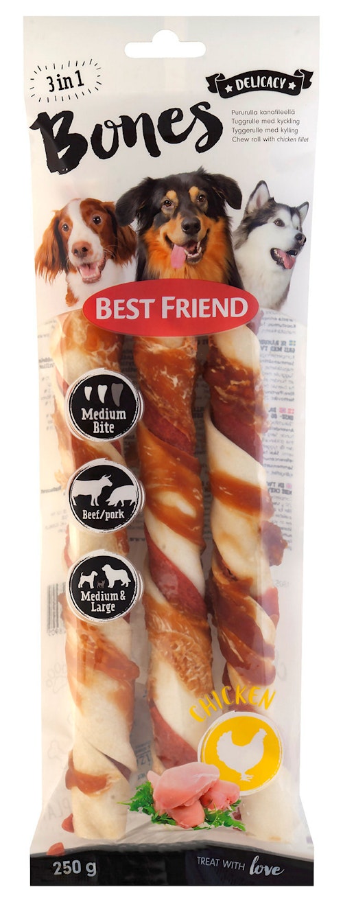 Bilde: © Best Friend / Oda Best Friend Bones 3 in 1 Rull 3 x 25cm