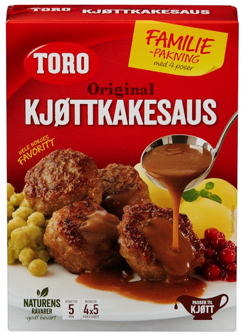 Bilde: © Toro / Kolonial.no Toro Kjøttkakesaus Økonomipakke, 4 poser, 180 g