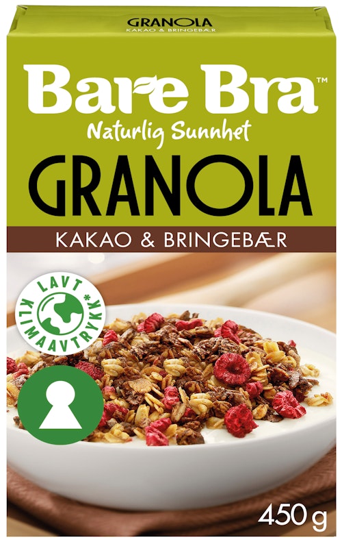 Bilde: © Bare Bra / Oda Bare Bra Supergranola Kakao & Bringebær 450 g