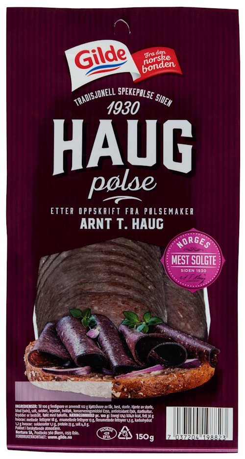Bilde: © Gilde / Kolonial.no Gilde Haugpølse Skivet 150 g
