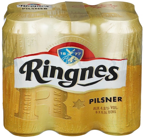 Bilde: © Ringnes / Kolonial.no Ringnes Ringnes Pilsner 6x0,5 liter, 3 l