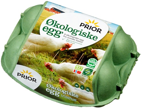 Bilde: © Prior / Kolonial.no Prior Økologiske Egg Str M/L/XL, 6 stk
