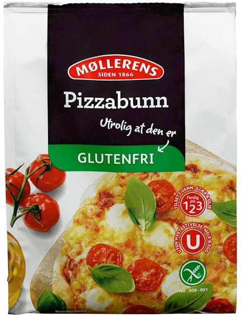 Møllerens Pizzabunn Glutenfri, 0,3 kg