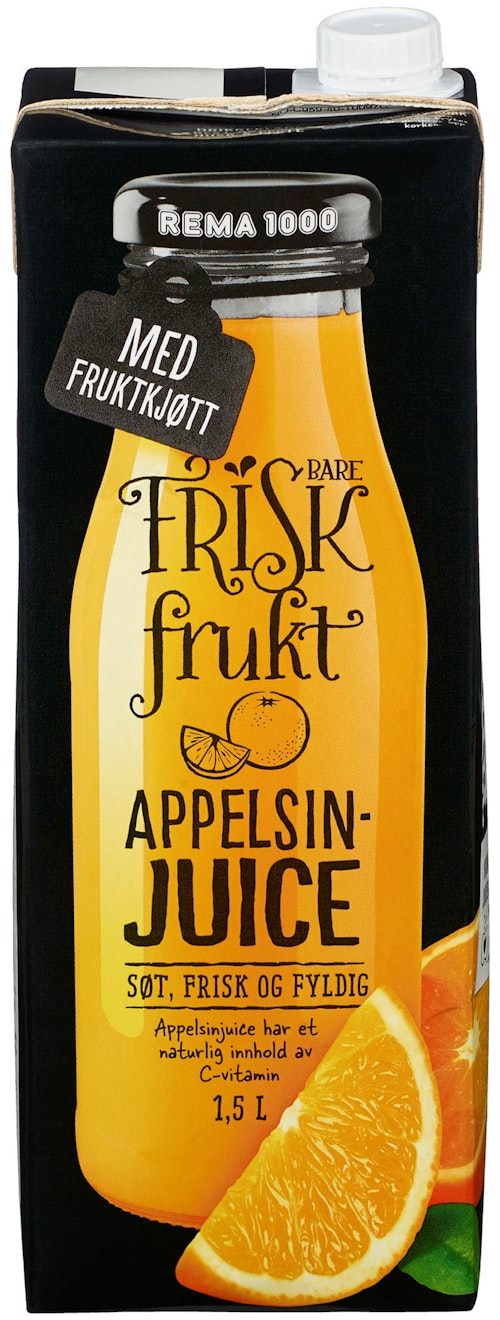 Bilde: © REMA 1000 / Kolonial.no REMA 1000 Appelsinjuice Med Fruktkjøtt Premium 1,5 l